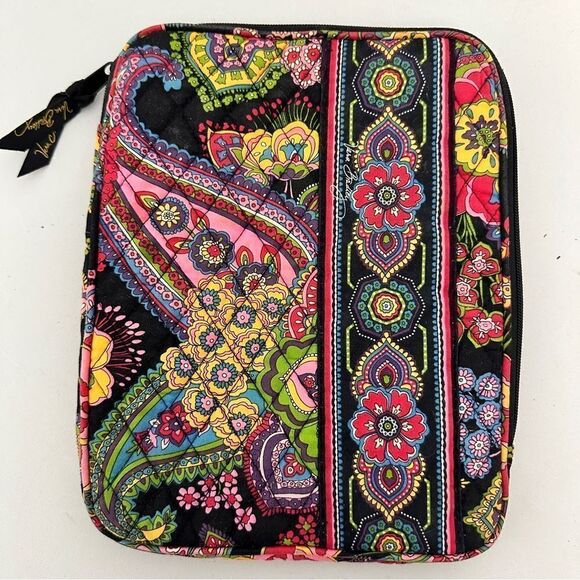 Vera Bradley Tablet Sleeve Symphony in Hue Paisley Quilted Zippered Cover - Picture 1 of 7
